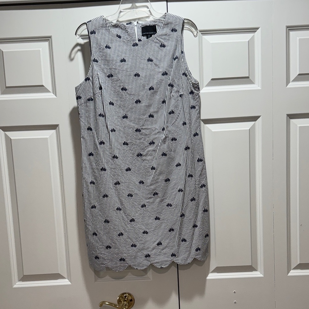 Cynthia Rowley Striped Navy and White Asymmetrical Dress